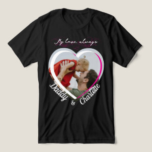 Custom Heart-Shaped Dad & Kid Photo Gift Tri-Blend Shirt