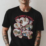 Custom heart shaped photo mosaic T-Shirt<br><div class="desc">Heart shaped photo collage. Easily upload your own picture and edit text.  You can edit heart and text color. For best results,  it is recommended to use photos with the subject facing the front,  centered and with a background that serves as margins. Design help: https://www.zazzle.com/live/categories/design help</div>