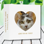 Custom Heart Shaped Photo Text Personalized 3 Ring Binder<br><div class="desc">Upload a photo, add text, and easily create your personalized photo album. Click CUSTOMIZE FURTHER to change the text color or background color. You can TRANSFER this DESIGN on other Zazzle products and adjust it to fit most of the Zazzle items. Standard Studio designs are made in high-resolution vector graphics...</div>