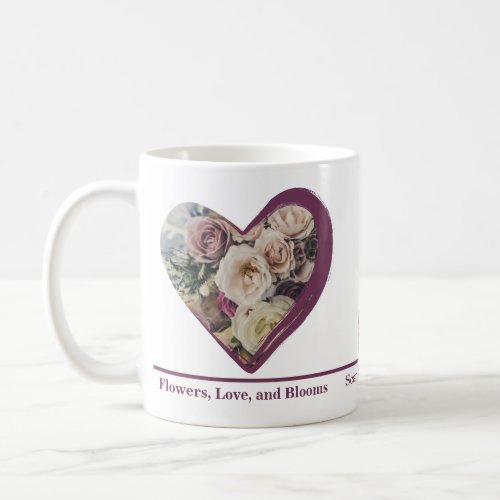 Custom Heart_Shaped Rose Photo Florist Promotional Coffee Mug