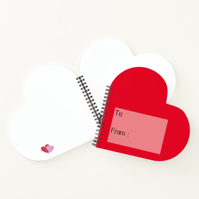 Custom Heart Shaped Spiral Bound Notebook (Inside)