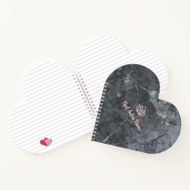 Custom Heart Spiral Notebook for Nail Salon (Inside)