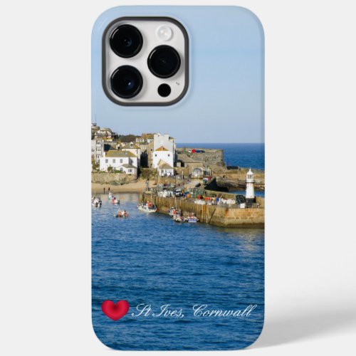 Custom Heart St Ives Harbor Pier Cornwall Photo Case_Mate iPhone 14 Pro Max Case