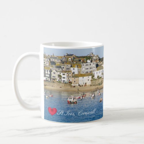 Custom Heart St Ives Harbor Pier Cornwall Photo Coffee Mug