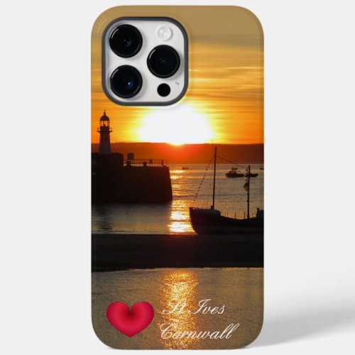 Custom Heart St Ives Harbor Sun Cornwall Photo Case_Mate iPhone 14 Pro Max Case