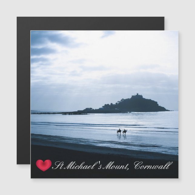 Custom Heart St Michaels Mount Cornwall + Horses (Front/Back)