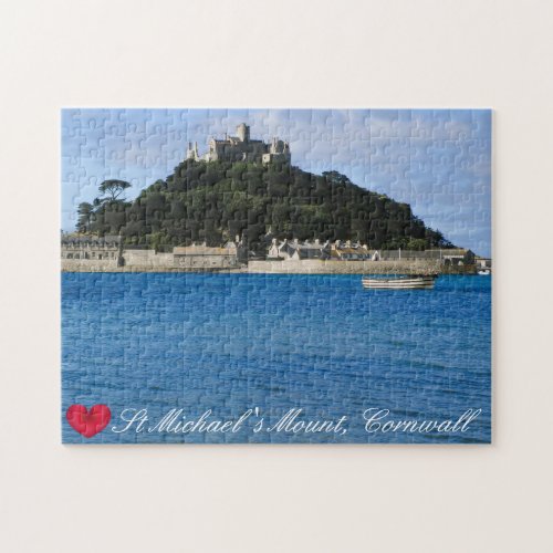 Custom Heart St Michaels Mount Cornwall Photo Jigsaw Puzzle