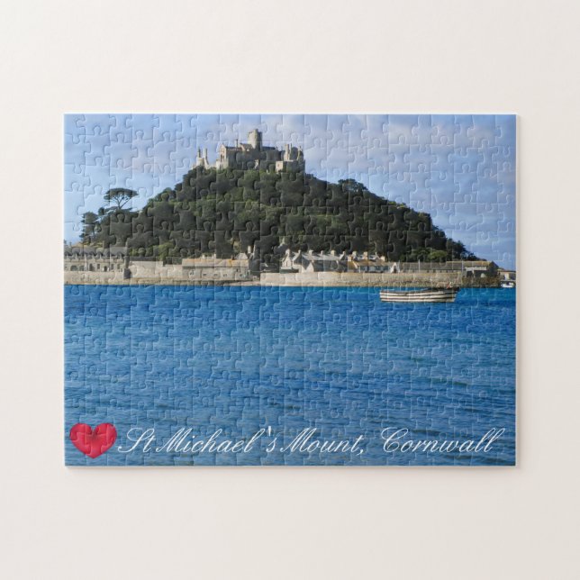 Custom Heart St Michaels Mount Cornwall Photo Jigsaw Puzzle (Horizontal)