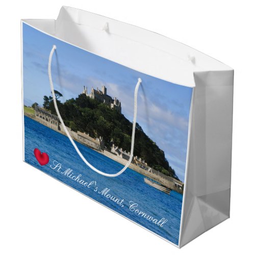 Custom Heart St Michaels Mount Cornwall Photo Large Gift Bag