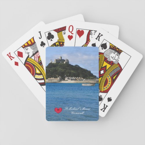Custom Heart St Michaels Mount Cornwall Photo Playing Cards