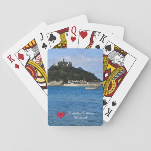 Custom Heart St Michaels Mount Cornwall Photo Poker Cards