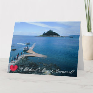 Custom Heart St Michaels Mount Cornwall with Boats Card