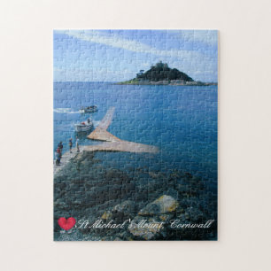 Custom Heart St Michaels Mount Cornwall with Boats Jigsaw Puzzle
