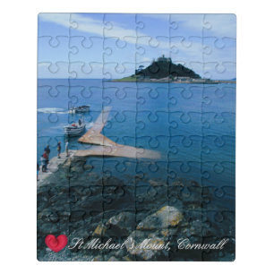 Custom Heart St Michaels Mount Cornwall with Boats Jigsaw Puzzle