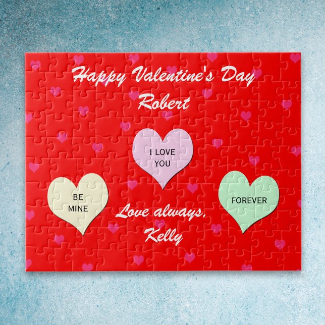 Custom Heart Valentine Jigsaw Puzzle Gift  in Tin (Creator Uploaded)