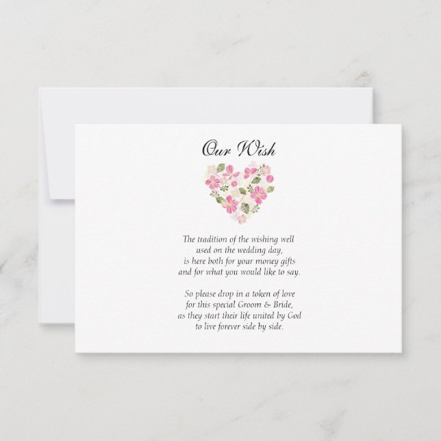 Custom Heart Wedding Wishing Well Invitation (Front)
