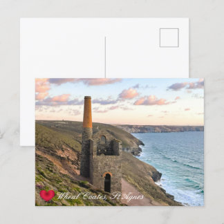 Custom Heart Wheal Coates St Agnes Cornwall Photo Holiday Postcard