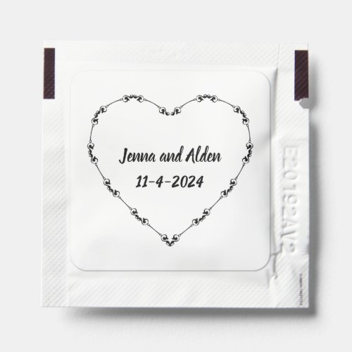 Custom Heart Wreath Wedding Date Hand Sanitizer