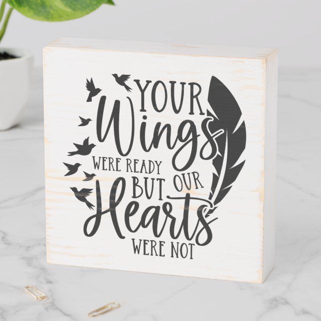 Custom Heartfelt Memorial Wooden Box Sign (In Situ Horizontal)