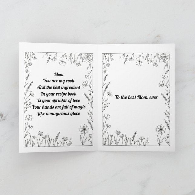 Custom Heartfelt Mother's Day Poem card (Inside)