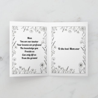Custom Heartfelt Mother's Day Poem Card. Card