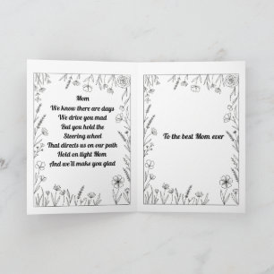 Custom Heartfelt Mother's Day Poem Card. Card