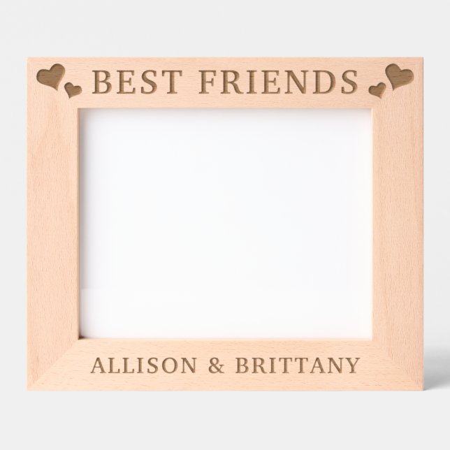 Custom Hearts Best Friends Engraved Frames (Front)