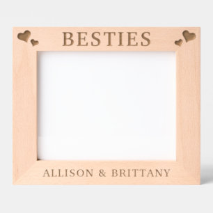 Custom Hearts Besties Friendship Engraved Frames