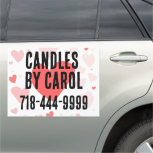CUSTOM hearts big car magnet