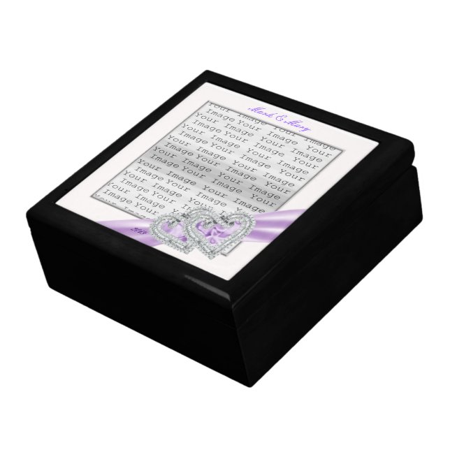 Custom Hearts Lavender Ribbon Gift Box (Side)