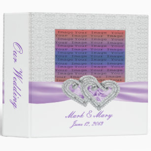 Custom Hearts Lavender Ribbon Photo Binder