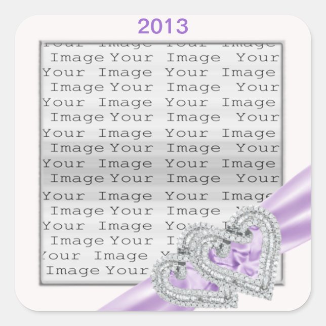 Custom Hearts Lavender Ribbon Stickers (Front)