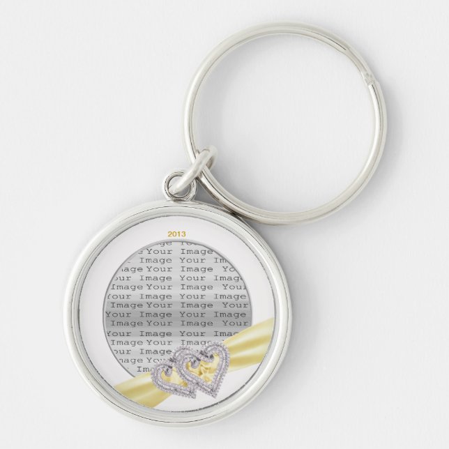 Custom Hearts Lemon Ribbon Key Chain (Front)