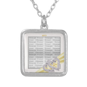 Custom Hearts Lemon Ribbon Necklace