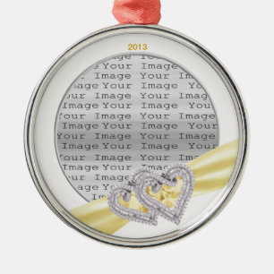 Custom Hearts Lemon  Ribbon Ornament