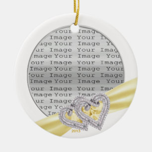 Custom Hearts Lemon  Ribbon Ornament