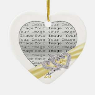 Custom Hearts Lemon  Ribbon Ornament