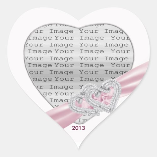 Custom Hearts Pastel Pink Ribbon Stickers