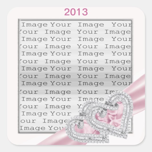 Custom Hearts Pastel Pink Ribbon Stickers (Front)