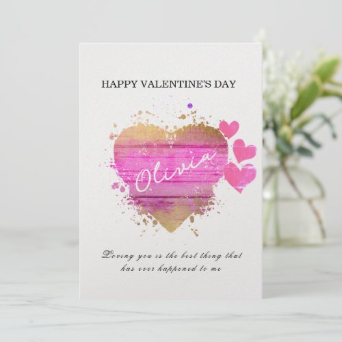 Custom Hearts Personalized Valentines Day Card