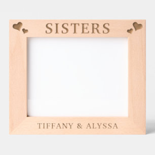 Custom Hearts Sisters Engraved Frames