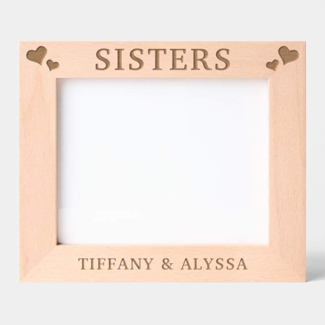 Custom Hearts Sisters Engraved Frames (Front)
