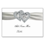 Custom Hearts White Wedding Place Card