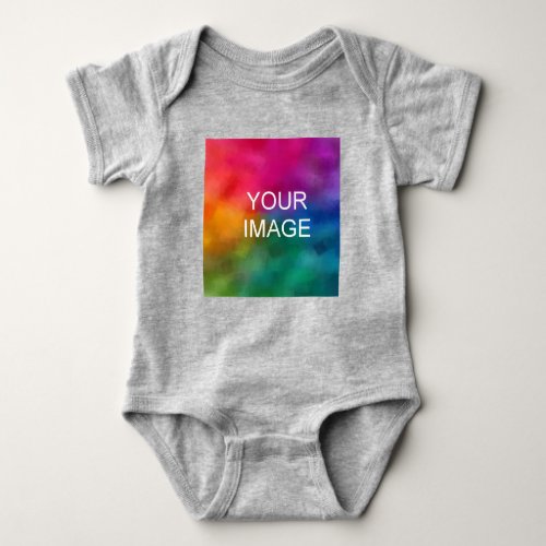 Custom Heather Grey Color Template Add Image Baby Bodysuit