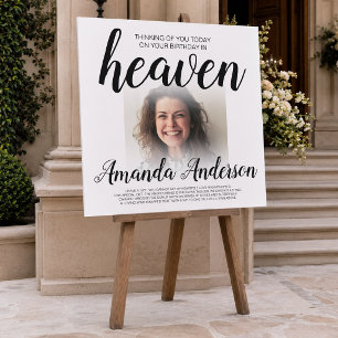 Custom Heavenly Birthday Photo Memorial Sign