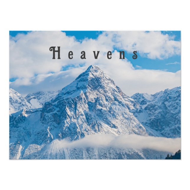 Custom Heavens Sky Blue Image text Glossy Poster (Front)