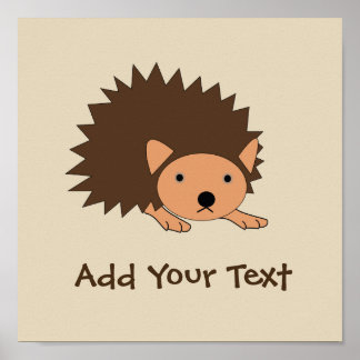 Custom Hedgehog Baby Room Nursery Poster