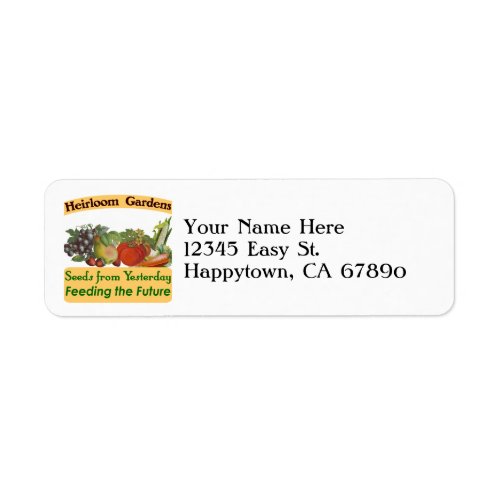 Custom Heirloom Gardens Return Address Labels