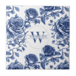 Custom Heirloom Rose Collection Blue Rose  Ceramic Tile