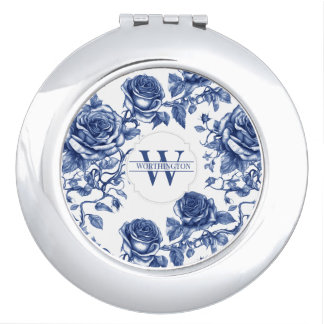 Custom Heirloom Rose Collection Blue Rose Compact Mirror